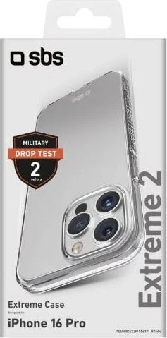 SBS Extreme Cover X2 for iPhone 16 Pro, transparent