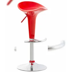 Décoshop26 - Barhocker Hochstuhl x1 höhenverstellbar modernes Design – Sitzfläche aus glänzend rotem Kunststoff 10_0006059