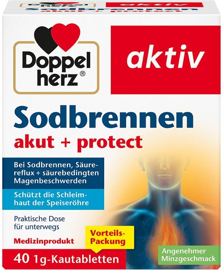 Doppelherz Sodbrennen Akut+protect Kautabletten