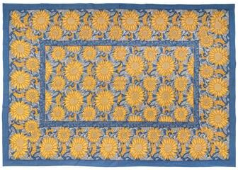 Couleur Nature Sunflower Tablecloth - Yellow/Blue