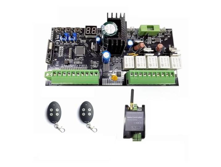 12V 24V DC Swing Gate Opener Motor Control Unit PCB Controller Platine Elektronische Karte for Einzelmotor oder Doppelmotor Wohnauffahrt(Kit 4)