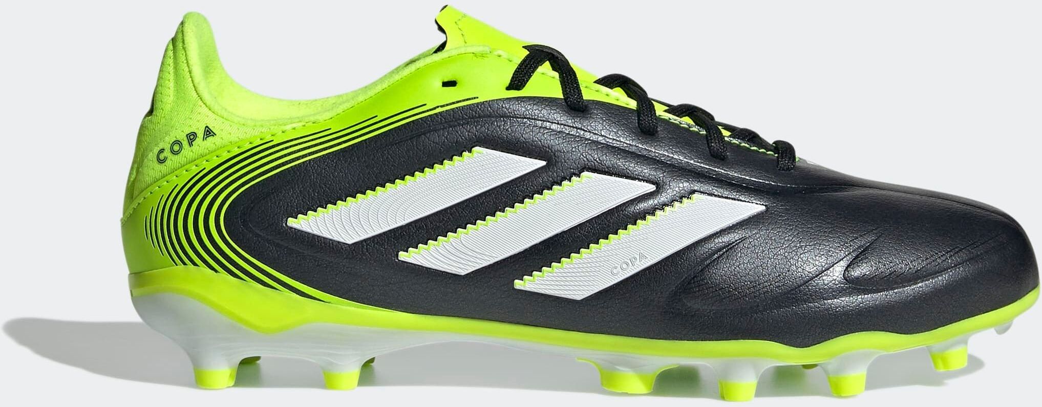 Fußballschuh ADIDAS PERFORMANCE "COPA PURE 3 LEAGUE FIRM/MULTI-GROUND KINDER", Damen, Gr. 37, weiß (core schwarz, cloud weiß, lucid lemon), Synthetik, Schuhe Fußballschuh, geeignet für Rasen- und Kunstrasenplätze