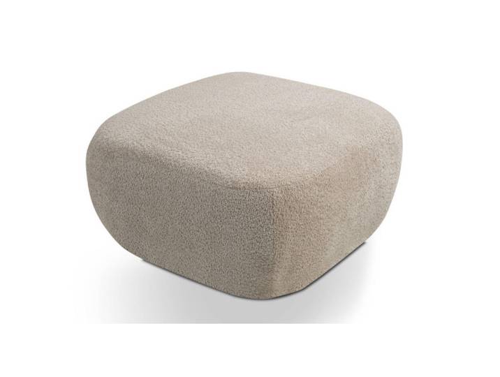 Sepro Meble Pouf Beige LIO Bezogene Abriamo Stoff Auf Schwarzen Niedrigen Beinen, 75x39x75 cm, Wohnzimmer, Sessel, Hocker & Hockerbänke, Poufs