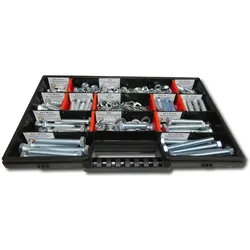 200 tlg Sechskantschrauben Sortiment mit Muttern Unterlegscheiben Federringen M10 // 12mm-70mm Schrauben Set