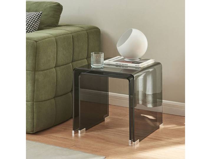 Ensemble de 2 tables gigognes Kariengem gris