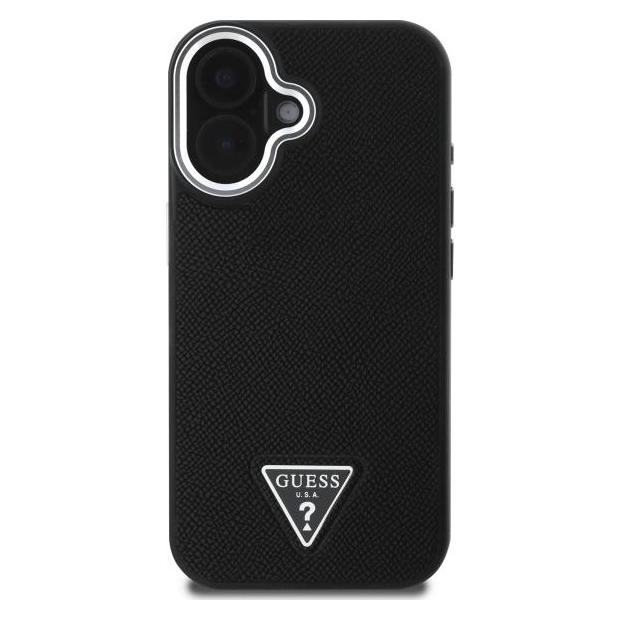 Guess GUHMP16SPGTSPSK iPhone 16 6.1" czarny/black hardcase Grained Triangle MagSafe (Apple iPhone 16) (GUE004066-0)