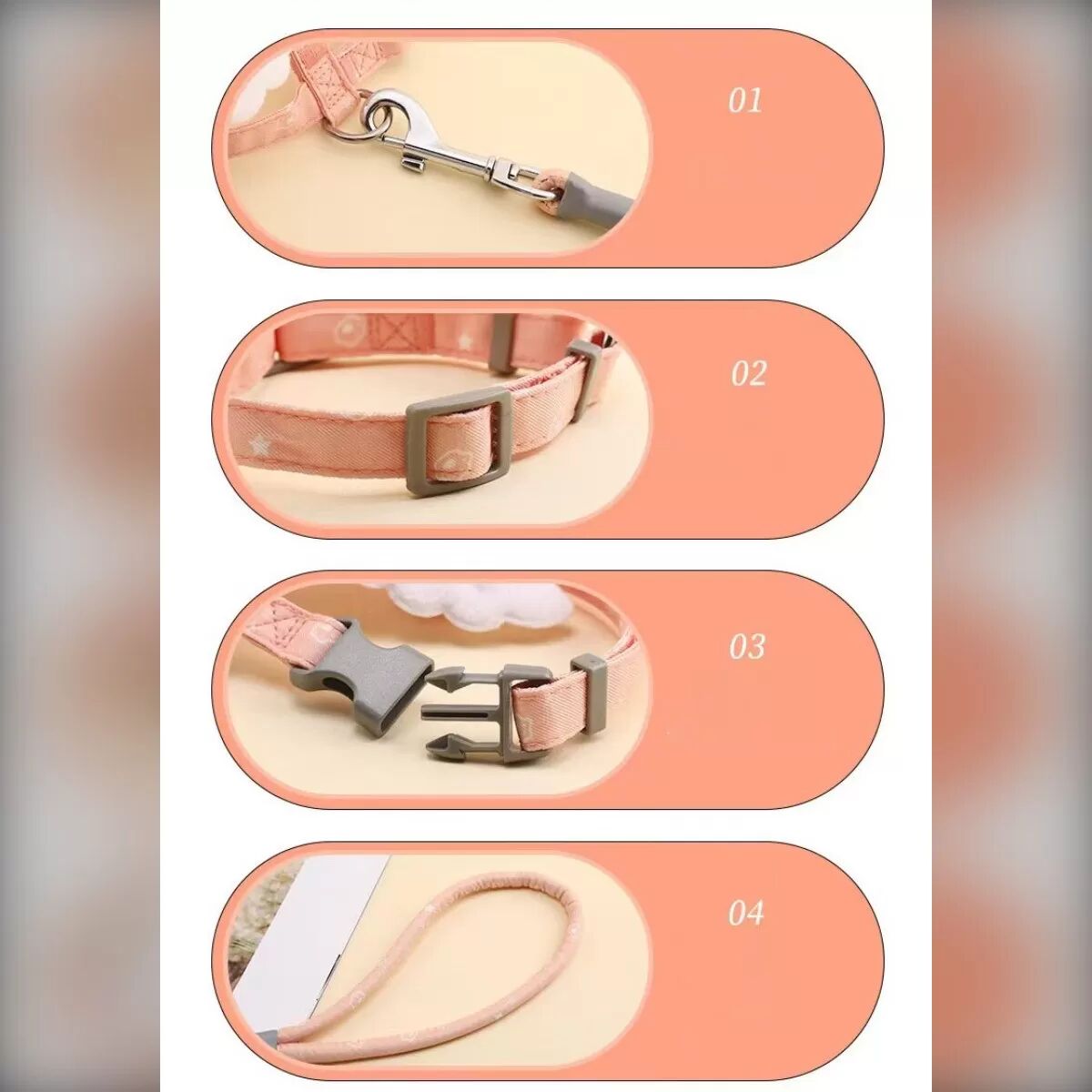 INF Niedliche Engelsflügel Haustierleine M - Bequem, Verstellbar und Ausbruchsicher Polyester Geschirr Orange