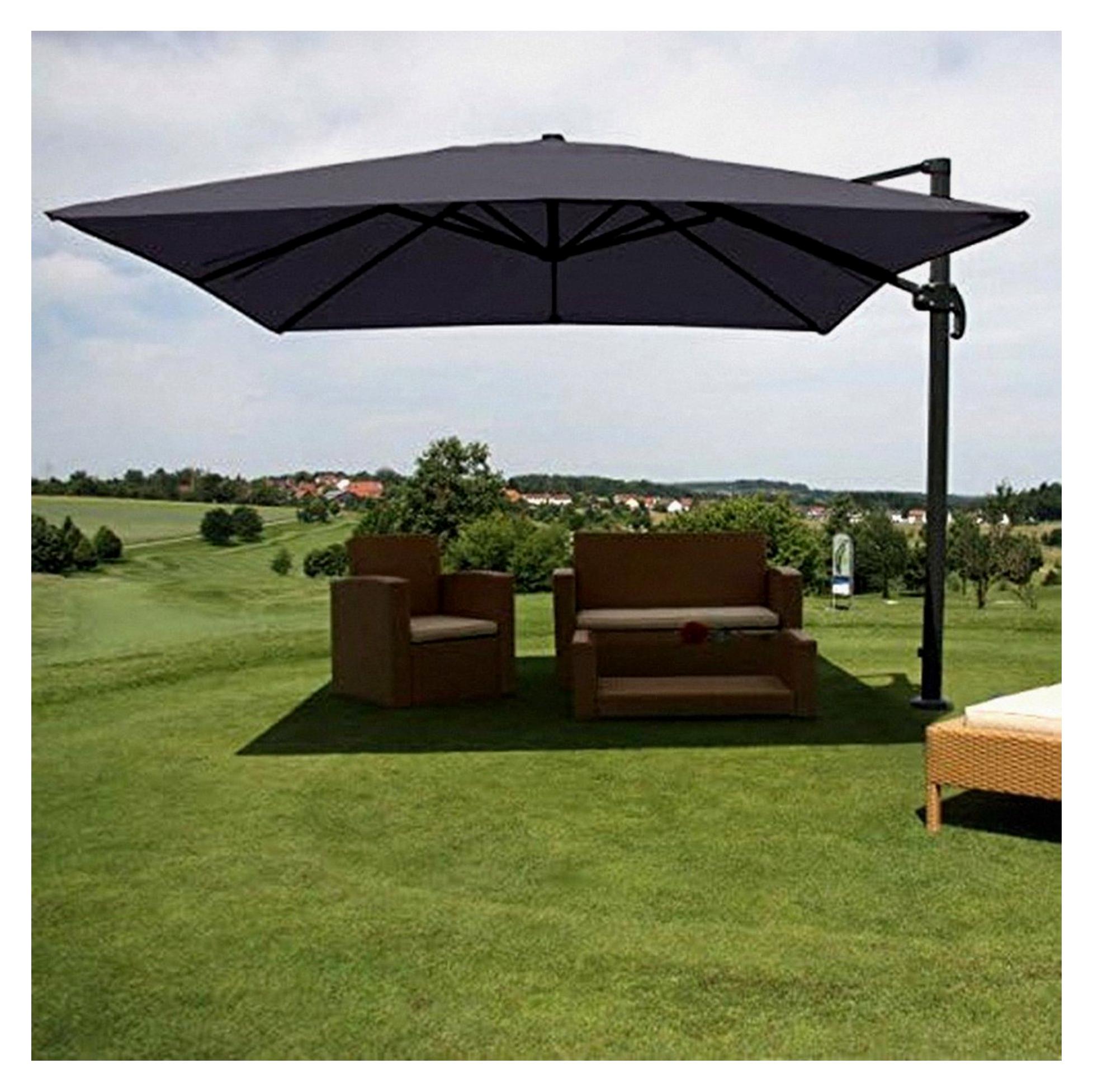 Gastronomie-Ampelschirm, Sonnenschirm, 3x3m (Ø4,24m) Polyester/Alu 23kg