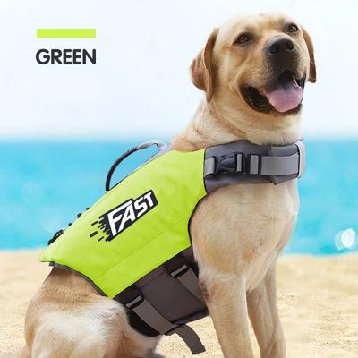 Pet Hub Adjustable Pet Swimming Life Jacket, Super Buoyancy Reflective Dog Safety Vest For Water Adventures green m