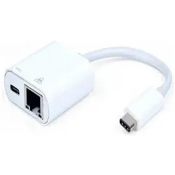 Mercodan USB-C netvrksadapter, USB-C: (USB-C), Dockingstation + USB Hub, Weiss