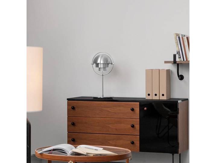 Multi-Lite Tischleuchte All Chrome - GUBI - Wohnzimmer - Design - Metall - Mit Schirm