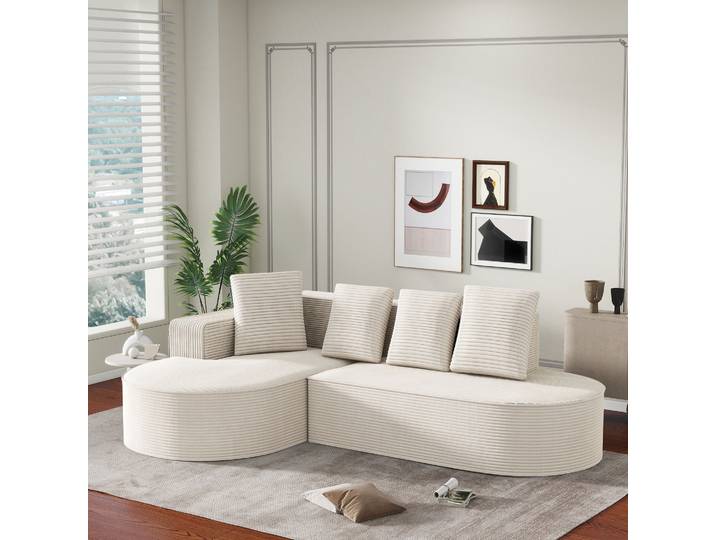 Canapé modulaire sans assemblage, entièrement compressé et sans structure, style nuage moderne, assise profonde