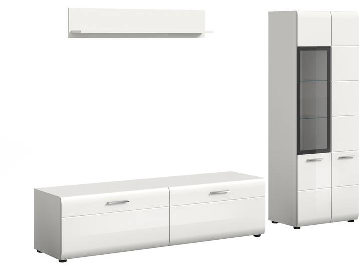 Wohnwand HOME AFFAIRE FLORENZ, 3-teilige Wohn-Kombination, hochwertige MDF-Front , weiss (weiß hochglanz tiefzieh), B:235cm H:160cm T:41cm, Holzwerkstoff, Kastenmöbel-Sets, Wohnwand, Wohn-Kombination, Wohnzimmer-Möbel, Wohnzimmer,Kombination, Kombi