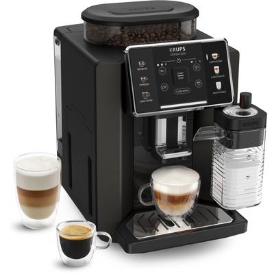 KRUPS Kaffeevollautomat "EA9128D Sensation Milk", schwarz (graphite, schwarz), B:24cm H:36,4cm T:34,6cm, Kaffeevollautomaten, 6 Kaffee- und Milchspezialitäten, aut. Reinigung, Metall-Brühgruppe, Kaffeevollautomat