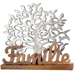 GILDE Aluminium Lebensbaum Familie H=41cm - silber