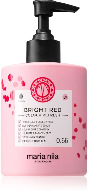 Maria Nila Colour Refresh Bright Red Sanfte nährende Maske ohne permanente Farbpigmente hält 4 bis 10 Haarwäschen im Haar 0.66 300 ml