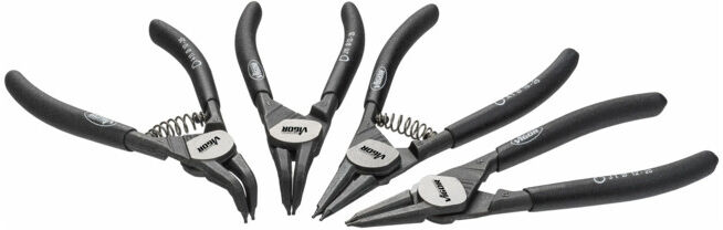 VIGOR Jeu de pinces pour anneaux de sécurité, 140 mm V4441, 4 outils (V4441)