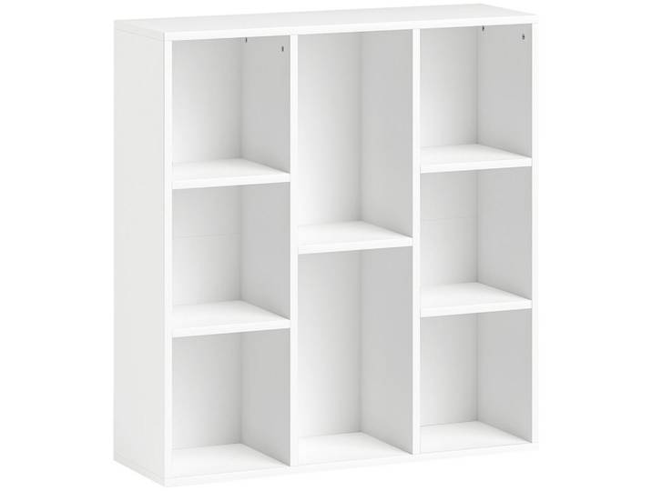Homcom Bücherregal, Standregal mit 8 Ebenen, Aufbewahrungsregal, für Wohnzimmer, Weiß, Karton, 24x80x74.3 cm, Wohnzimmer, Regale, Bücherregale