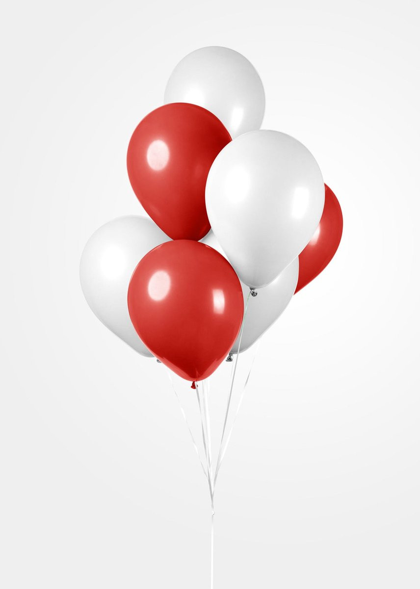 Ballonnen Set Rood/Wit (10 stuks)