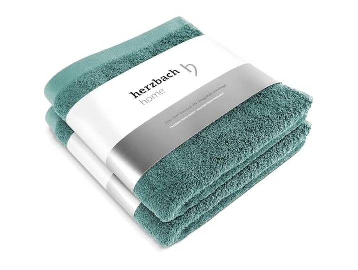 herzbach home Handtücher Pura 50x100 cm 2er Set 100% Baumwolle extra weich und saugstark, langlebig und pflegeleicht, mit Aufhänger, gehobene Gramatur 550 gsm, Hergestellt in Porugal
