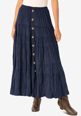 Plus Size Women's Moleskin Skirt by Woman Within in Navy (Size MP)