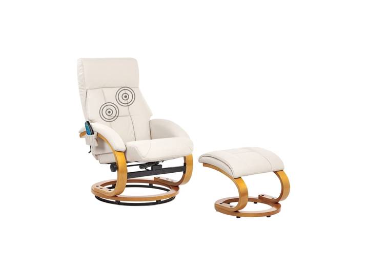 Fauteuil massant cuir pu beige clair