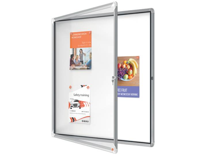 Nobo Vitrine d'affichage extérieur Premium Plus 4 feuilles A4 - Porte battante - Fond magnétique