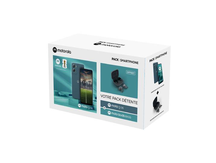 Pack smartphone g06 128 Go Bleu + écouteurs moto buds bass MOTOROLA