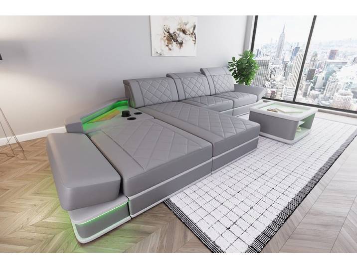 Ecksofa Perugia L-Form aus Leder