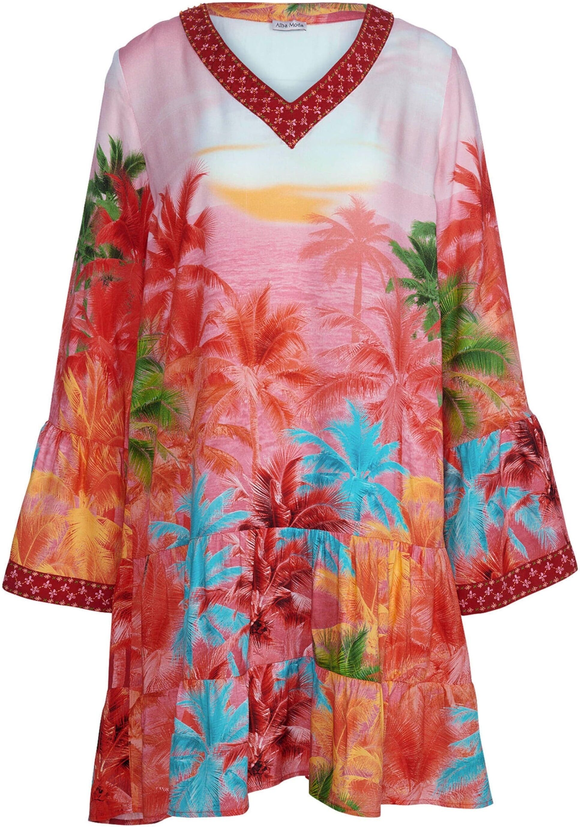 Tunika ALBA MODA "Tunika Tunika", Damen, Gr. 44, bunt, Obermaterial: 100% Viskose CV., Modern, figurumspielend, Tuniken Tunika