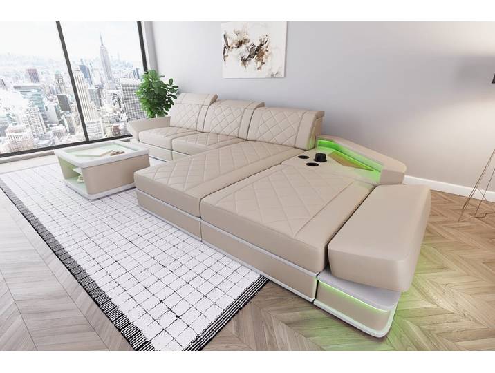 Ecksofa Perugia L-Form aus Leder