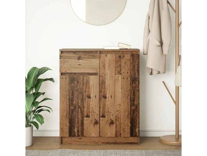 (17580)Commode - contemporain - Buffet rangement - avec tiroir vieux bois 71x35x84 cm bois d'ingénierie poid:26.25 kg
