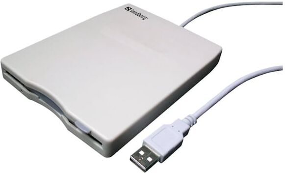 USB Floppy Mini Reader, White/Grey