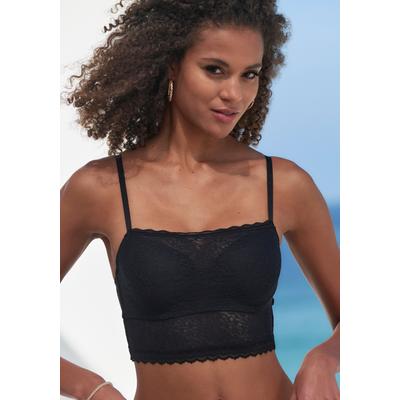 Schalen-BH VIVANCE "BH mit Bügel, Longline BH, Spitzen-BH, als Dessous-Set kombinierbar", Damen, Gr. 90, Cup C, schwarz, Spitze, Obermaterial: 58% Polyamid, 30% Polyester, 12% Elasthan, BHs Schalen-BH, mit Spitze in Leo-Optik, in leichter Longform,...