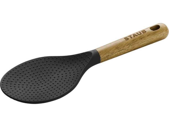 Reislöffel STAUB, schwarz (bunt), L: 26cm, Silikon, Kochlöffel, Reislöffel