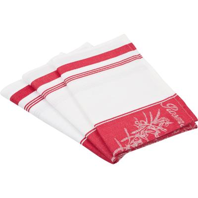Geschirrtuch ROSS "Exclusiv", rot, B:50cm L:70cm, 50% Baumwolle, 50% Leinen, Geschirrtücher, Geschirrtuch, Mittelstreifen mit Kräutern, 50x70 cm