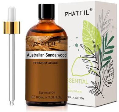 Inspired Finds PHATOIL 100ml Essential Oil Eucalyptus, Lavender, Vanilla, Jasmine, Lemon & Bergamot For Aromatherapy & Candle Mak australia Sandalwood