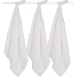 Jollein, Pucktuch + Nuscheli, Spucktuch Hydrophil 70x70cm White - 3 Stück (70 x 70 cm)