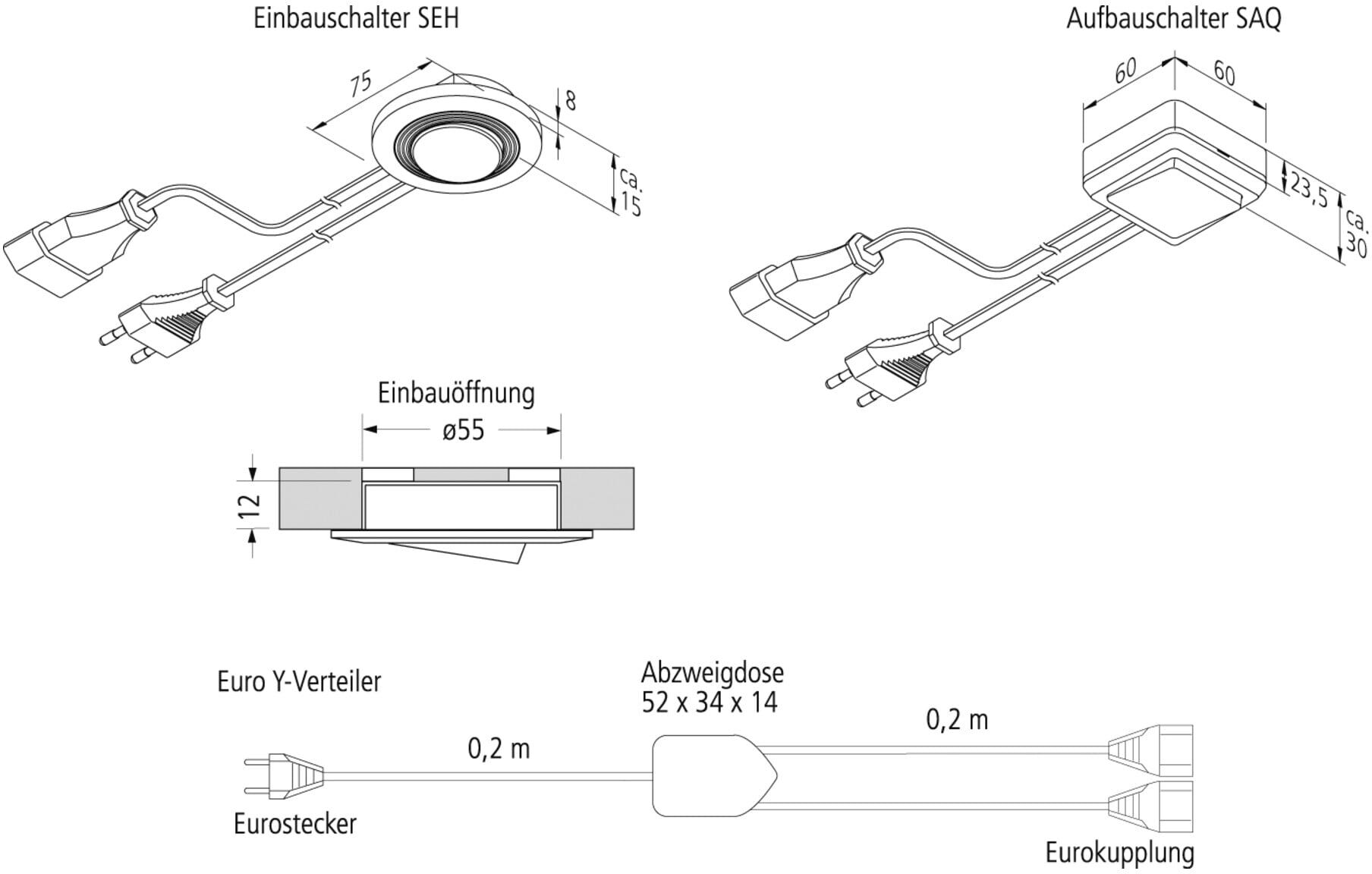 Hera Euro Y-Verteiler Stecker+2Buchsen 21503160101)