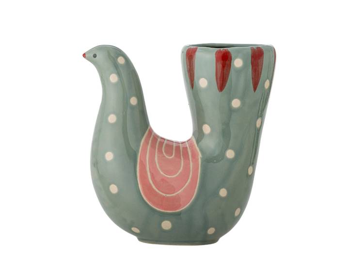 Vase Morina – Buntes Steingut - Grün - Luxusbetten24