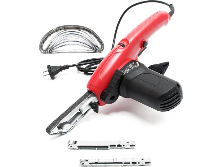 Ponceuse à bandes 400W 3 Bras de meulage & 10x Bande abrasive Lime électrique Facilité d’accès