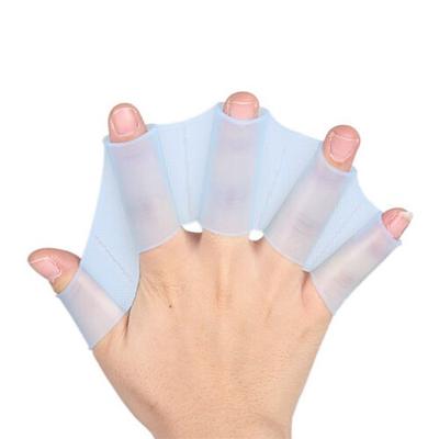 2 Stück Männer Frauen Kind Silikon Schwimmbecken Sport Professionelles Training Schwimmen Halbfinger Handflossen Schwimmhäute Handschuhe Paddel Ausrüstung