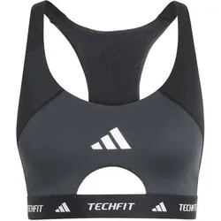 ADIDAS Damen BH TECHFIT Workout Color Block BH, mittlere Belastung, Größe M in Grau Grau