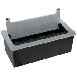 INBOX MöbelEinbausteckdose mit USB RJ45 und HDMIAnschlüssen Farbe Silber Kabellänge 15 m Steckdose Schuko