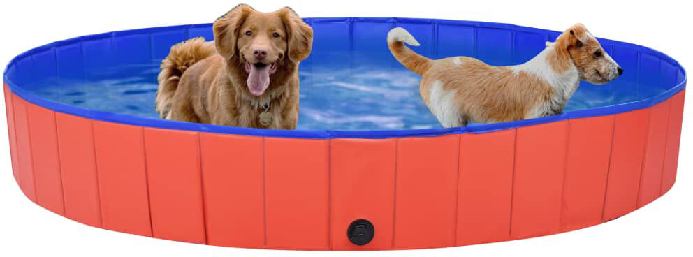 Archie & Oscar Linda Plastic Round Pet Pool H x W x L Red 30cm H x 200cm W x 30cm D