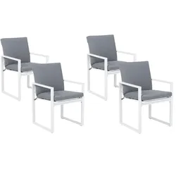 GARTENSTUHL 4er-Set Metall grau Pancole