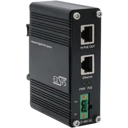 Exsys Industrial PoE+ Gigabit Injektor 60W (802.3af (PoE), 802.3at (PoE+), 802.3bt (PoE++), 60 W), PoE Injector