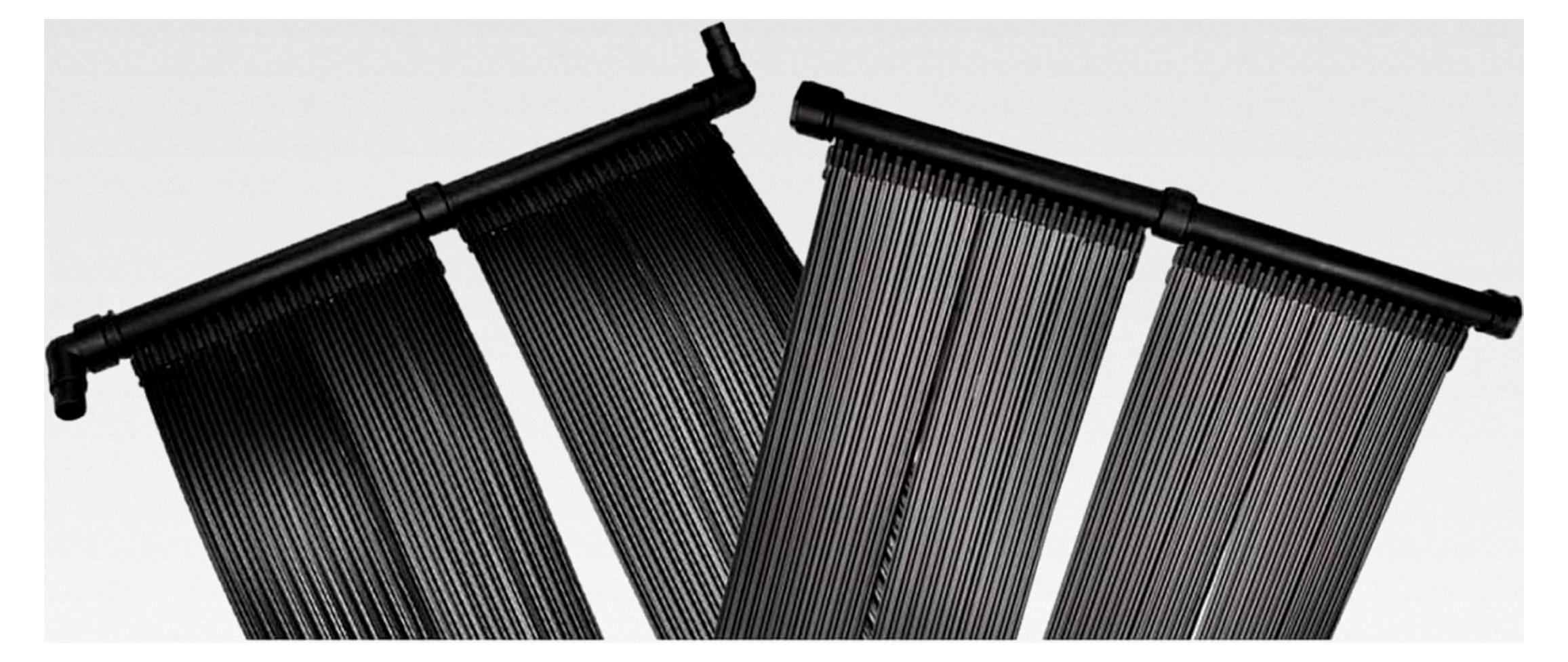 Solar-Panel für Poolheizung, 2 Panels 80x620 cm, Polyäthylen, für Schwimmbad mit 32 mm und 38 mm Schlauch