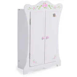Moni Puppenkleiderschrank PH12B011, Holz, Maße 42,5 x 22 x 57 cm, 3 Kleiderbügel weiß