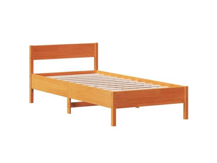 vidaXL Massivholzbett ohne Matratze Wachsbraun 100x200 Kiefernholz